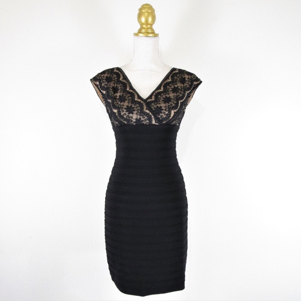 Adrianna Papell Classic Lace Bodycon Sheath Dress